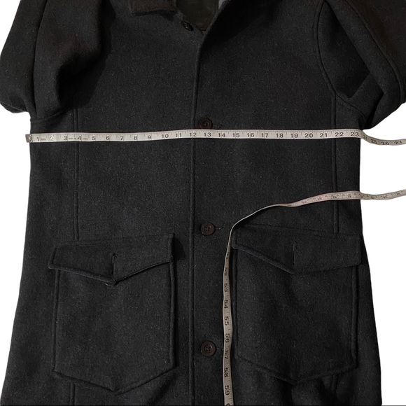 Levi’s Charcoal Grey 4-Button 100% Cotton Lined Heavy Warm Peacoat Jacket Men L - Picture 12 of 13